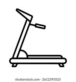 Outline of Treadmill on white background