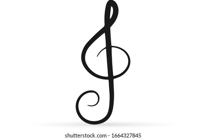 Icono de trazo de trazo aislado en blanco. Dibujo musical. Ilustración de material vectorial