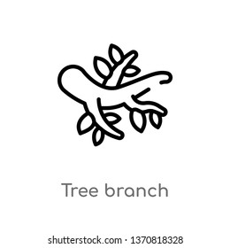 outline tree branch vector icon. isolated black simple line element illustration from autumn concept. editable vector stroke tree branch icon on white background
