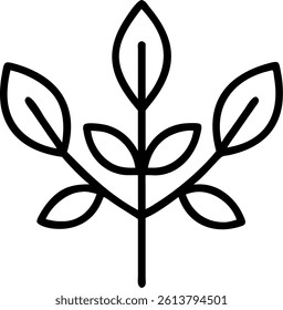 Outline of a Tree Branch Vector Silhouette Design for Nature Illustrations