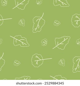 Outline Tree Bush simple  Vector Seamless Pattern illustration for Print, Wallpaper, Decoration.