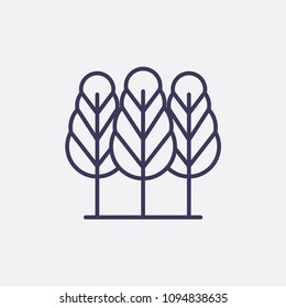 Outline tree icon illustration,vector nature sign symbol