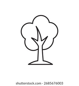 Esboza un icono de árbol que representa la ecología de la naturaleza y el crecimiento sostenible.