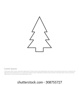 Outline Tree Icon, Vector Illustration, Flat pictogram icon