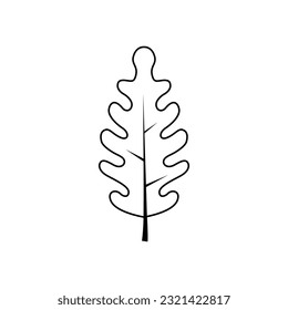 Outline tree leaf vector illustration isolated on white background