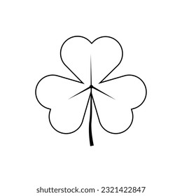 Outline tree leaf vector illustration isolated on white background