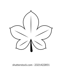 Outline tree leaf vector illustration isolated on white background