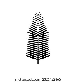 Dibujo vectorial de hoja de árbol de contorno aislado en fondo blanco