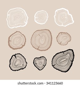 Outline Tree Rings Set