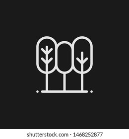 Outline trees vector icon. Trees illustration for web, mobile apps, design. Trees vector symbol.