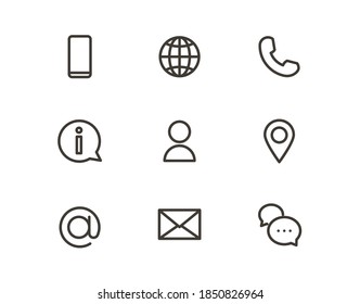 Outline trendy icons for online business or website. Vector graphic elements for visual communication strategy