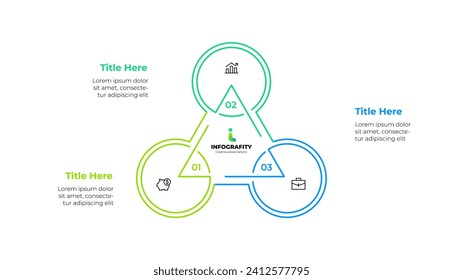 Rahmendreieck-Diagramm, unterteilt in 3 Sektoren. Design-Konzept für drei Stufen oder Teile des Geschäftszyklus. Infografische Design-Vorlage