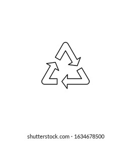 outline triangle recycle icon vector