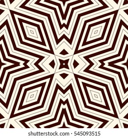 Outline triangles on white background. Repeated figures wallpaper. Ethnic ornamental motif. Seamless pattern with geometric ornament in modern style. Vector art