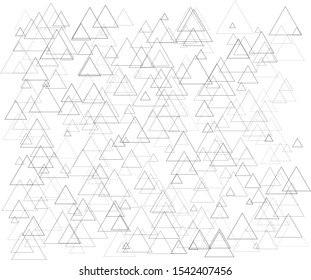 Outline triangles in retro style on white background. Motion vector illustration. Minimalism style. Abstract mountains. A Stylish outline triangles great design for any purposes.Geometric line pattern