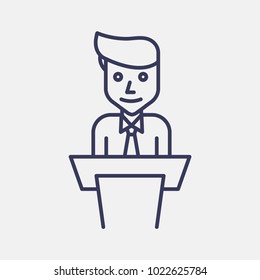 Outline tribune gift icon illustration vector symbol