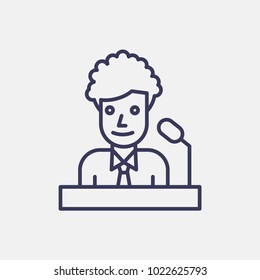 Outline tribune gift icon illustration vector symbol