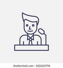 Outline tribune gift icon illustration vector symbol