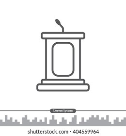 outline tribune icon isolated. 