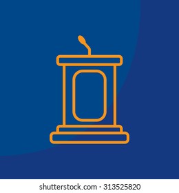outline tribune icon isolated. concept of voting, announcement, leadership, interview, journalism, politics, president, narrator. flat style modern design vector illustration