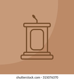 outline tribune icon isolated. concept of voting, announcement, leadership, interview, journalism, politics, president, narrator. flat style modern design vector illustration