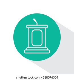 outline tribune icon isolated. concept of voting, announcement, leadership, interview, journalism, politics, president, narrator. flat style modern design vector illustration