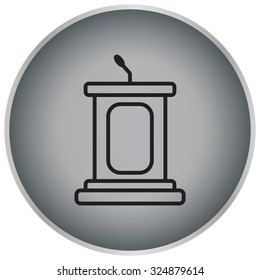 outline tribune icon isolated. concept of voting, announcement, leadership, interview, journalism, politics, president, narrator. flat style modern design vector illustration