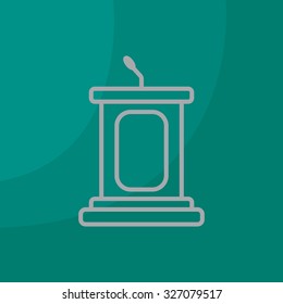 outline tribune icon isolated. concept of voting, announcement, leadership, interview, journalism, politics, president, narrator. flat style modern design vector illustration