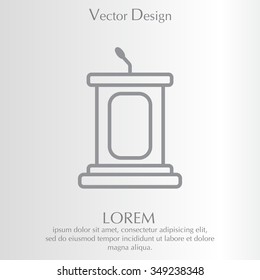 outline tribune icon isolated. concept of voting, announcement, leadership, interview, journalism, politics, president, narrator. flat style modern design vector illustration