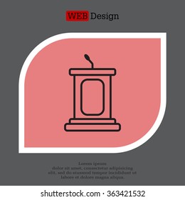 outline tribune icon isolated. concept of voting, announcement, leadership, interview, journalism, politics, president, narrator. flat style modern design vector illustration