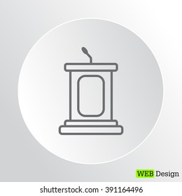 outline tribune icon isolated. concept of voting, announcement, leadership, interview, journalism, politics, president, narrator. flat style modern design vector illustration