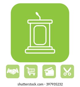outline tribune icon isolated. concept of voting, announcement, leadership, interview, journalism, politics, president, narrator. flat style modern design vector illustration