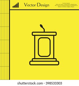 outline tribune icon isolated. concept of voting, announcement, leadership, interview, journalism, politics, president, narrator. flat style modern design vector illustration