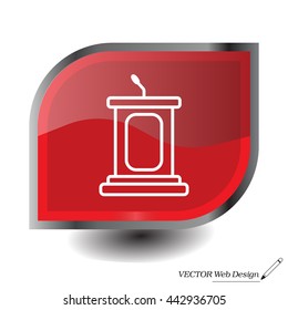 outline tribune icon isolated. concept of voting, announcement, leadership, interview, journalism, politics, president, narrator. flat style modern design vector illustration