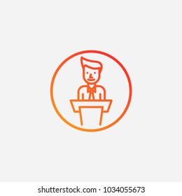Outline tribune icon.gradient illustration isolated vector sign symbol