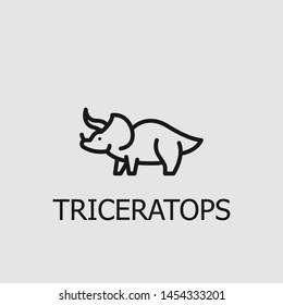 Outline triceratops vector icon. Triceratops illustration for web, mobile apps, design. Triceratops vector symbol.