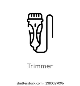 outline trimmer vector icon. isolated black simple line element illustration from electronic devices concept. editable vector stroke trimmer icon on white background