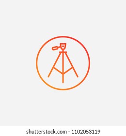 Outline tripod icon,gradient illustration,vector technology sign symbol