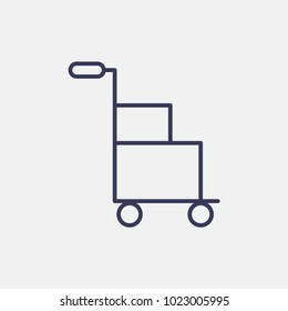 Outline trolley in box icon illustration isolated vector sign symbol
