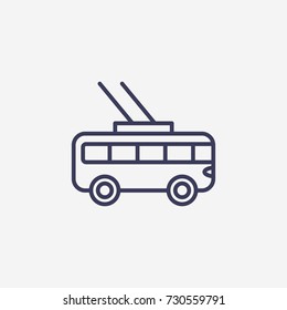 Outline trolleybus  icon illustration vector symbol