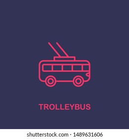 Outline trolleybus icon.trolleybus vector illustration. Symbol for web and mobile