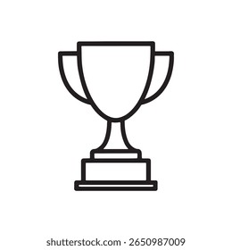 Esboza la Ilustración vectorial del ícono del trofeo, que simboliza el logro y el éxito. 