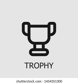 Outline trophy vector icon. Trophy illustration for web, mobile apps, design. Trophy vector symbol.