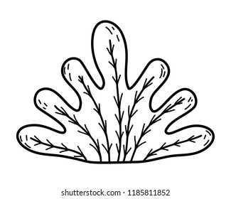outline tropical seaweed natural plant style