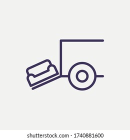 Outline truck couch icon.truck couch vector illustration. Symbol for web and mobile