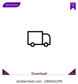 Outline truck  icon isolated on white background. Line pictogram. mobile application, logo, user interface. Editable stroke. EPS10 format vector