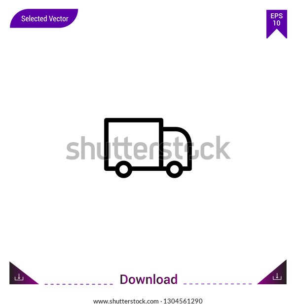 Outline truck  icon isolated on white background.\
Line pictogram. mobile application, logo, user interface. Editable\
stroke. EPS10 format\
vector