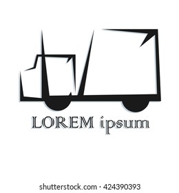 Outline truck vector illustration. Can be use for logo