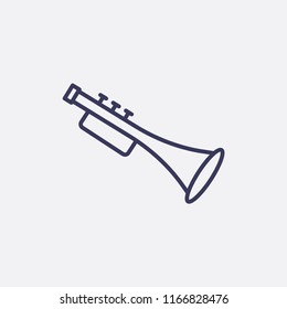 Outline trumpet icon illustration,vector music sign symbol