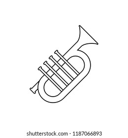 Musical Instrument Trumpet Line Outline Icon Stock Vector (Royalty Free ...